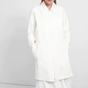 NWT Theory Women's Caban Double Cotton Coat Jacket in White Size S, M $695